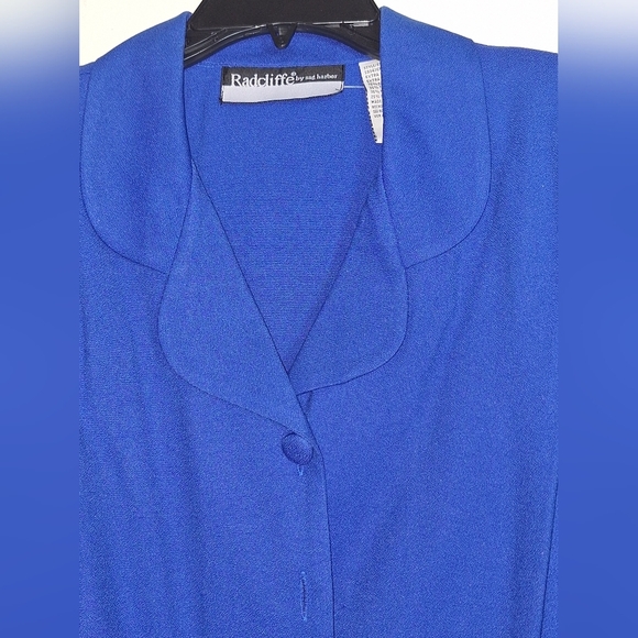 Radcliffe Blouse SzXL Ladies Blue Short Sleeves Covered Buttons Tie Back NWT - Picture 1 of 11